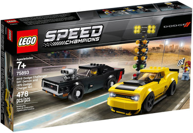 75893 LEGO 2018 Dodge Challenger SRT Demon and 1970 Dodge Charger R/T OPEN BOX NEW